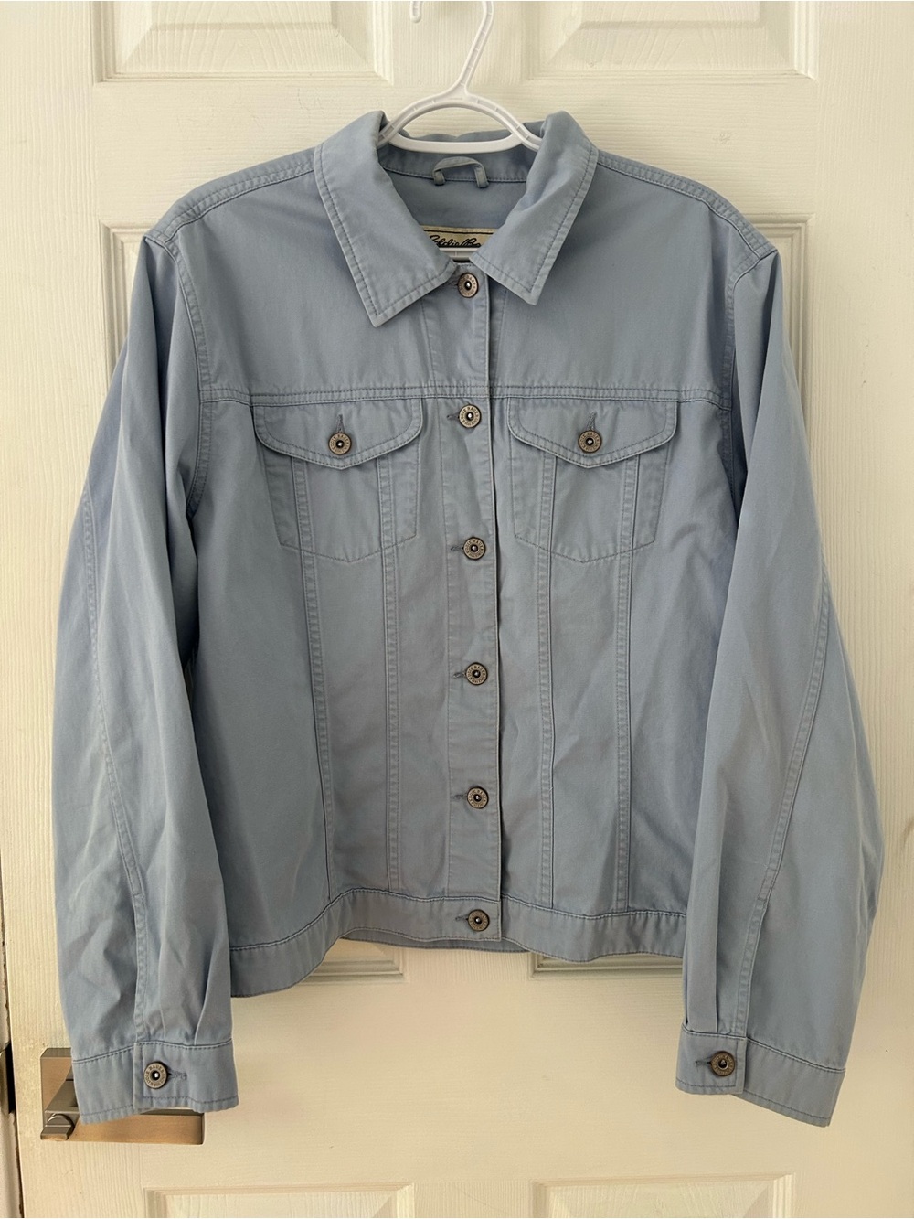 Eddie Bauer Light Blue Button-Front Jean Jacket